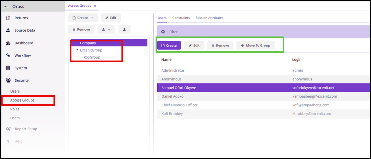 Managing Access Groups