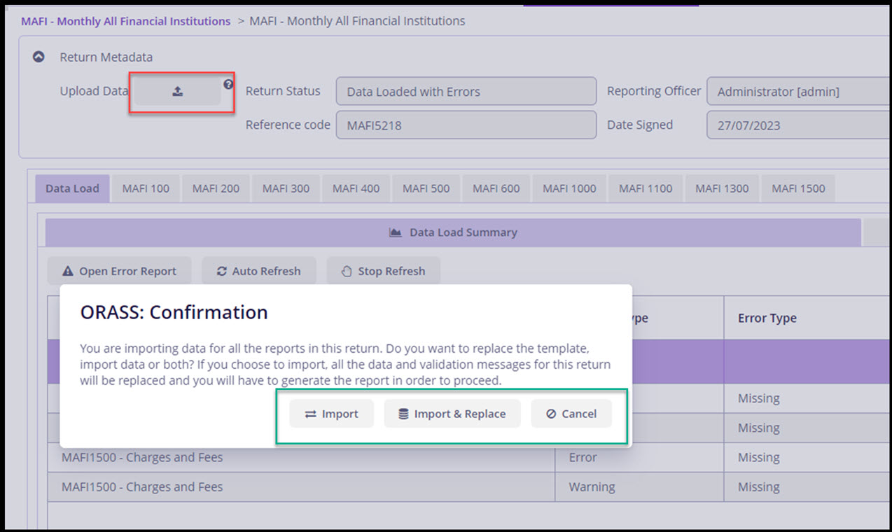 Global import options