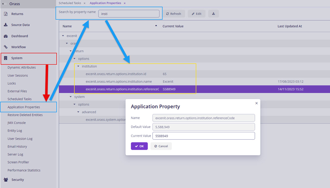 Institution Information Configuration